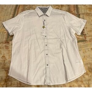 Robert Graham Mens Bayview Sport Shirt White Short Sleeve Classic Fit 3XL NWT